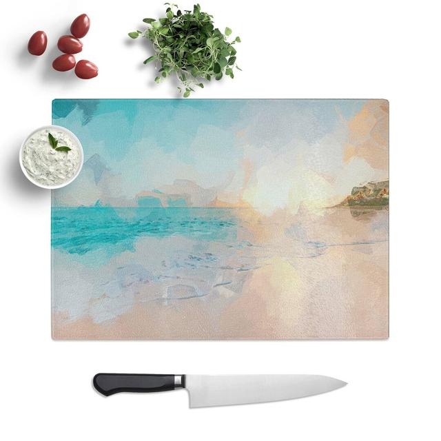 Tempered Glass North Shore Beach Hawaii Chopping Board East Urban Home Size: 28.5 cm W x 20 cm L on Productcaster.