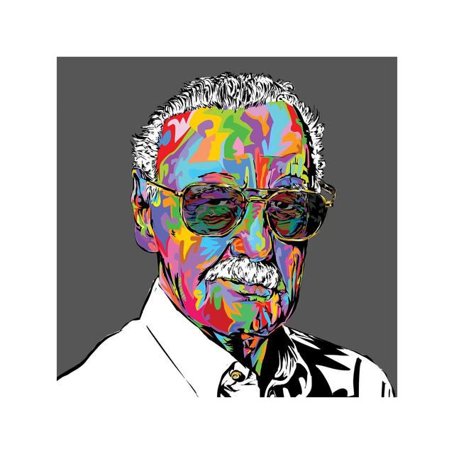 Stan Lee by TECHNODROME1 - Wrapped Canvas Print East Urban Home Size: 66.04cm H x 66.04cm W x 3.81cm D on Productcaster.