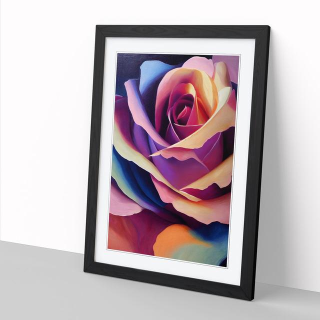 Killen Rose Flower Painting Vol.1 - Single Picture Frame Graphic Art Rosdorf Park Size: 34cm H x 25cm W x 2cm D, Format: Oak on Productcaster.