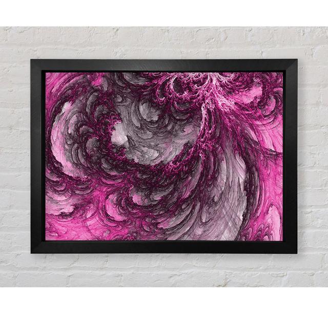 Pink Distortion Waves Framed Print Ivy Bronx Size: 100cm H x 84.1cm W x 3.4cm D, Format: Ventura Black Framed Paper on Productcaster.