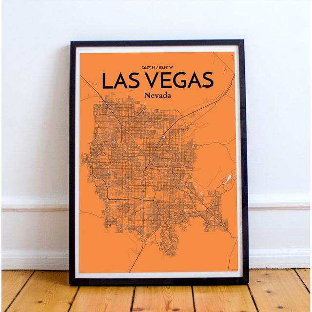 Las Vegas City Map - Unframed Graphic Art Print on Paper East Urban Home Size: 50.8cm H x 40.6cm W x 0.13cm D on Productcaster.