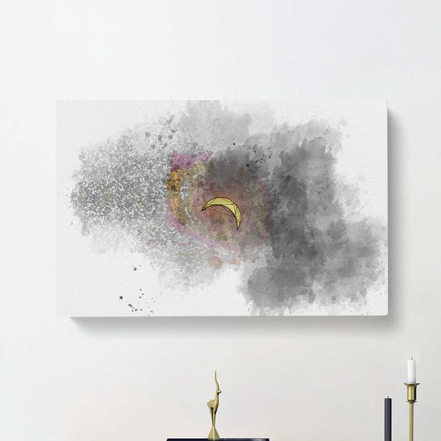 Solar Eclipse In Abstract - Wrapped Canvas Print East Urban Home Size: 35cm H x 50cm W x 3cm D on Productcaster.