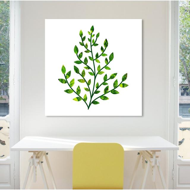 Leaves - Print East Urban Home Format: Wrapped Canvas, Size: 91cm H x 91cm W x 4cm D on Productcaster.