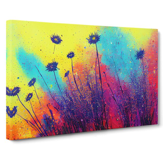 Magnificent Wildflowers Floral Abstract - Wrapped Canvas Painting ClassicLiving Size: 35cm H x 50cm W x 3cm D on Productcaster.