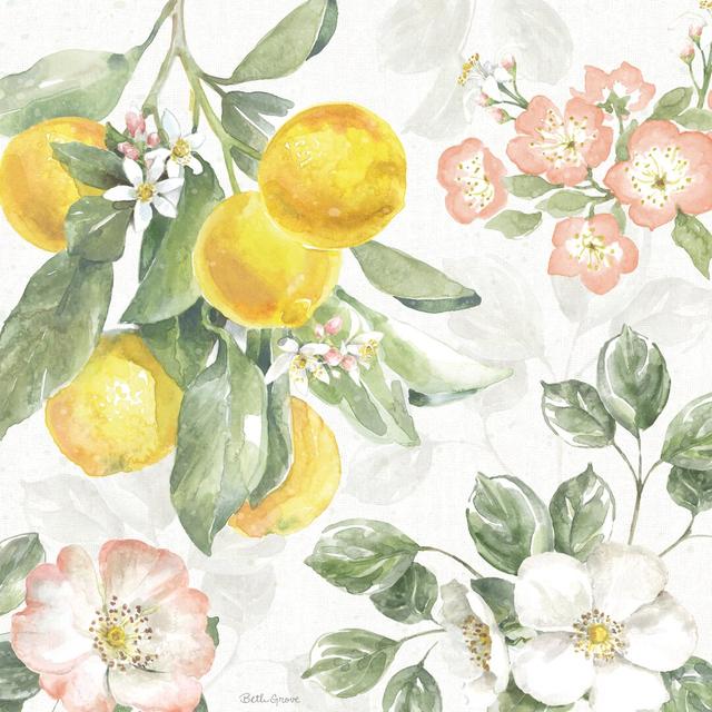 Citrus Charm VI by Beth Grove - Wrapped Canvas Painting August Grove Size: 91cm H x 91cm W x 3.8cm D on Productcaster.