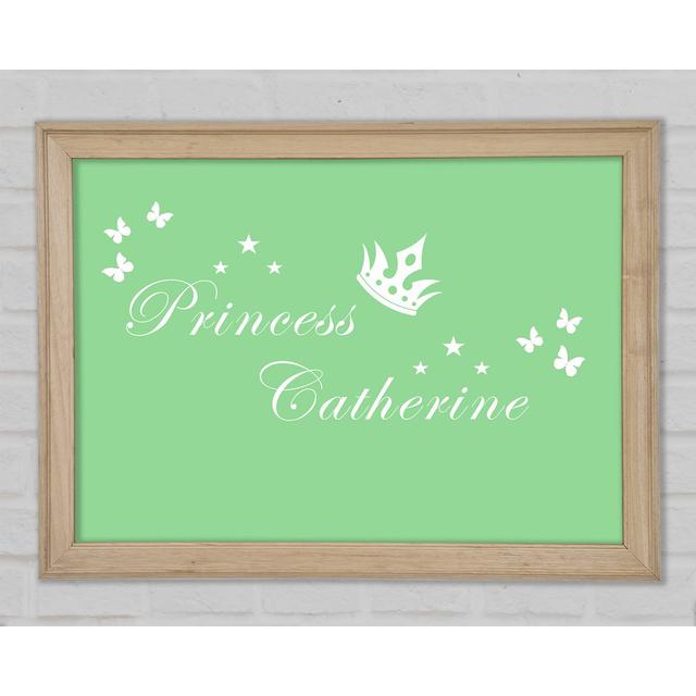 Your Own Name Princess 2 Green Framed Print Happy Larry Size: 42cm H x 59.7cm W x 1.5cm D on Productcaster.