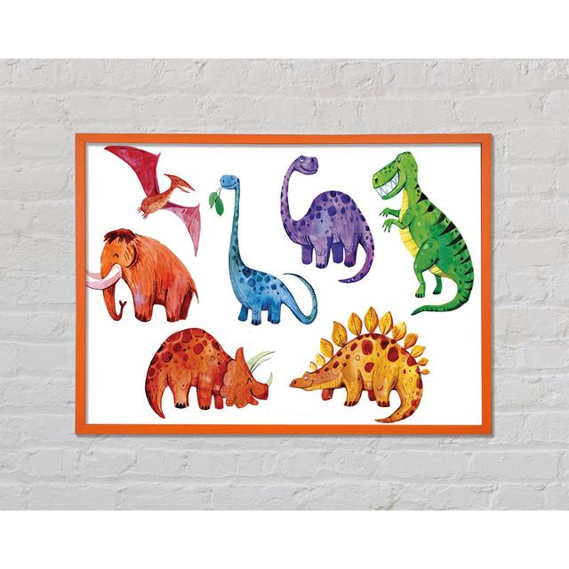 Dinosaur Assortment - Single Picture Frame Art Prints Latitude Vive Size: 21cm H x 29.7cm W on Productcaster.