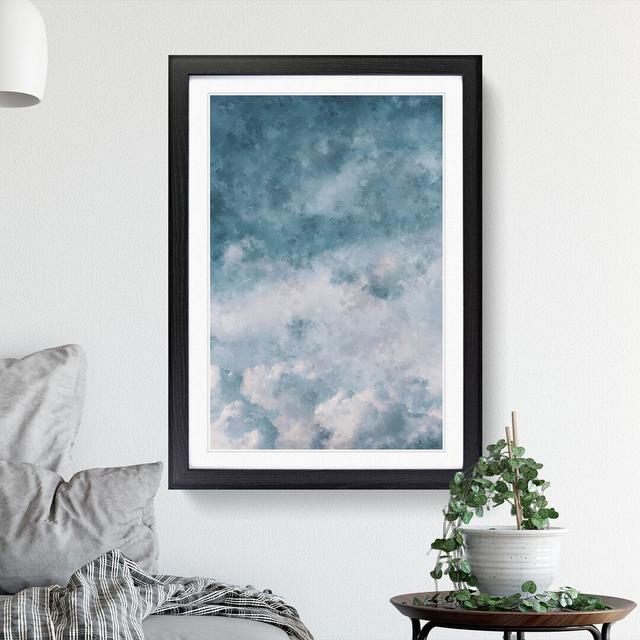 Airplane Flying Through the Clouds - Picture Frame Graphic Art East Urban Home Frame Option: Black Framed, Size: 65cm H x 48cm W x 2cm D on Productcaster.