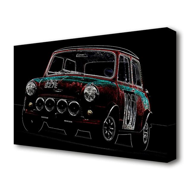 Mini Cooper front - Graphic Art Print East Urban Home Size: 101.6 cm H x 142.2 cm W on Productcaster.