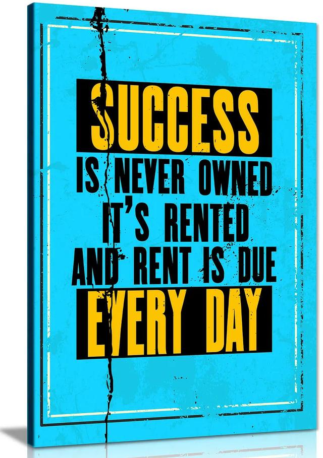 Inspiring Motivation Quote Success Is Never Owned Canvas Wall Art Picture Print Happy Larry Size: 61cm H x 41cm W on Productcaster.