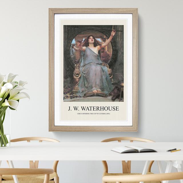 Circe Offering the Cup to Odysseus by John William Waterhouse - Picture Frame Art Prints East Urban Home Frame Option: Oak, Size: 48cm H x 36cm W x 2c on Productcaster.