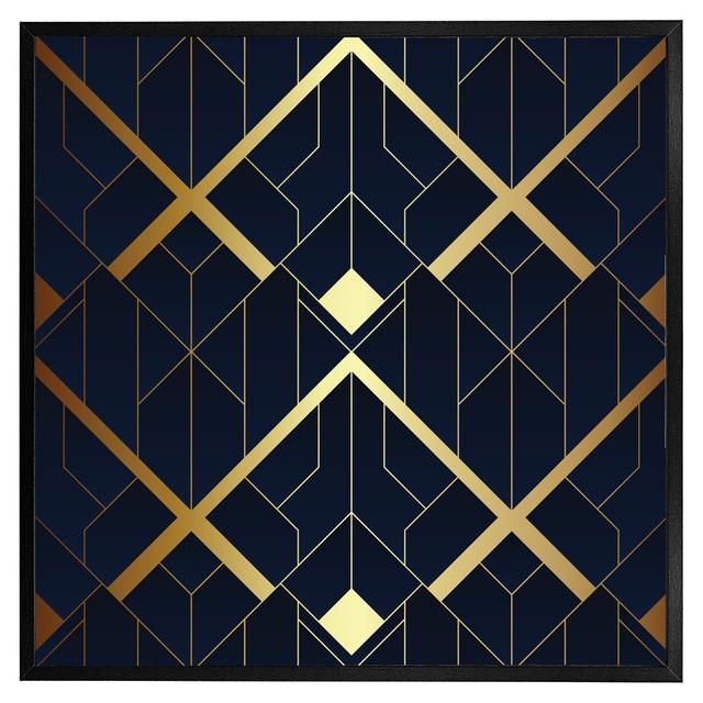 Luxury Gold Art Deco - Single Picture Frame Graphic Art Fairmont Park Frame Colour: Black, Size: 31cm H x 31cm W x 4cm D on Productcaster.