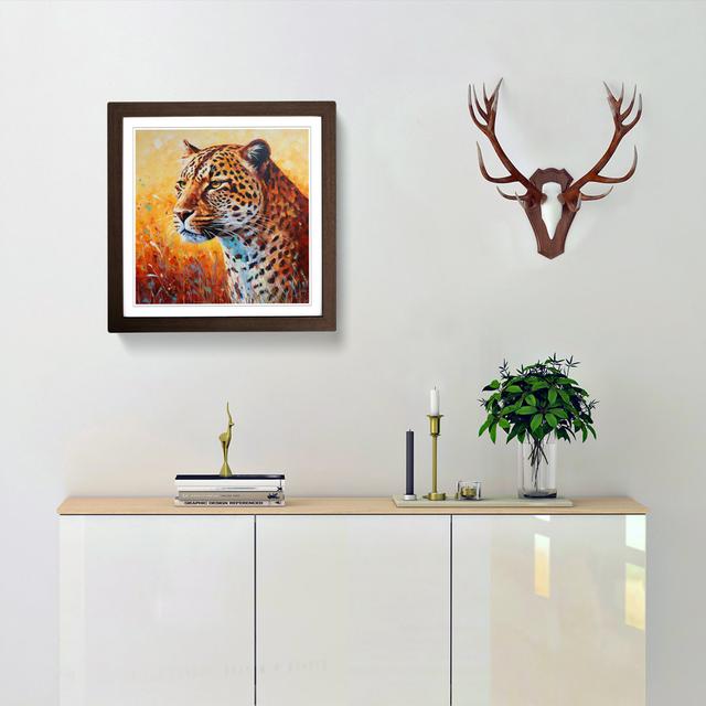 Leopard Color Field Painting No.4 - Single Picture Frame Art Prints on Wood Latitude Vive Format: Walnut on Productcaster.