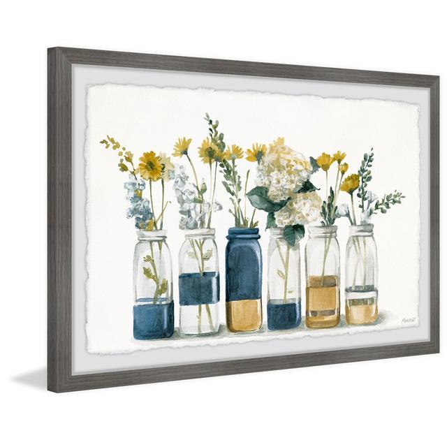 'Two Tone Bottles' Framed Painting Print Ebern Designs Size: 16" H x 24" W on Productcaster.