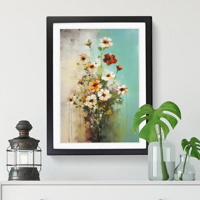 Flowers Mid Century Modern Vol.15 - Picture Frame Print Marlow Home Co. Format: Oak Framed, Size: 46cm H x 34cm W x 2cm D on Productcaster.