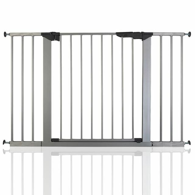 No Screw Stair Safety Baby Gate Symple Stuff Colour: Silver, Size: 79.6cm - 86.5cm W on Productcaster.