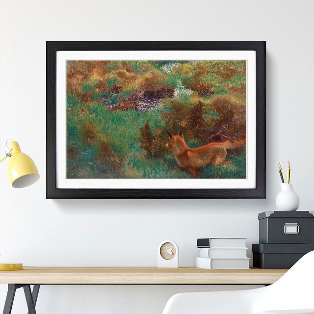 Fox Stalking Wild Ducks by Bruno Liljefors - Picture Frame Painting East Urban Home Size: 27cm H x 36cm W x 2cm D, Frame Option: Black Framed on Productcaster.