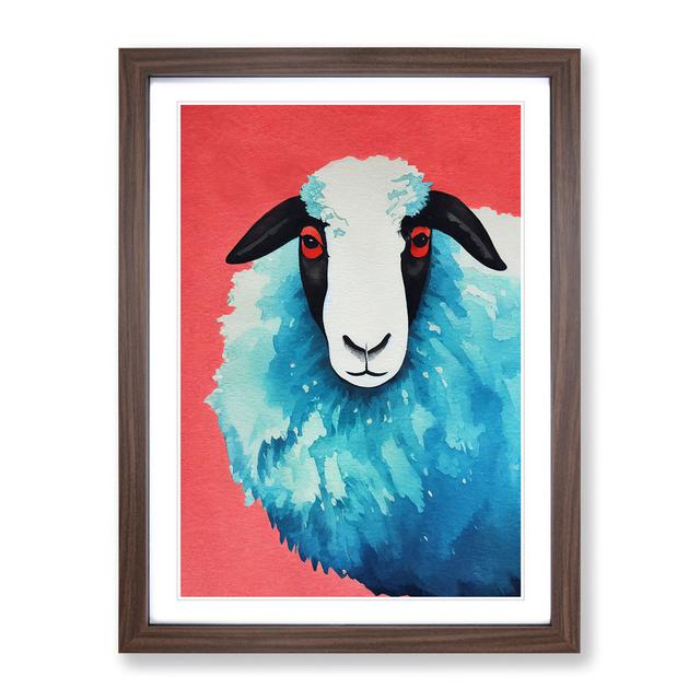 Watercolour Sheep No.7 Latitude Run Size: 46cm H x 34cm W x 2cm D, Frame Colour: Walnut on Productcaster.