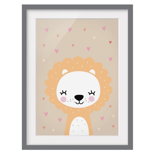 'The Dear Lion' Framed Graphic Art Print East Urban Home Rahmenoptionen: Matt grey, Size: 70cm H x 50cm W on Productcaster.