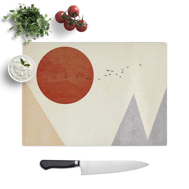 Abstract Modern Landscape Chopping Board East Urban Home Size: 0.4cm H x 28.5cm W x 39cm L on Productcaster.