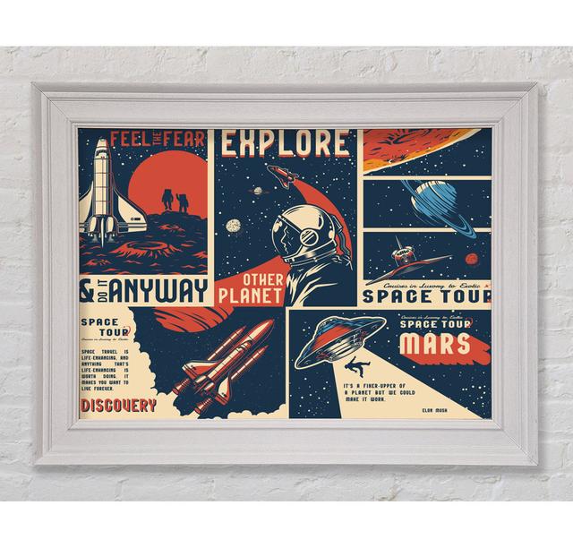 Space Exploration Framed Print Happy Larry Size: 29.7cm H x 42cm W x 8cm D on Productcaster.