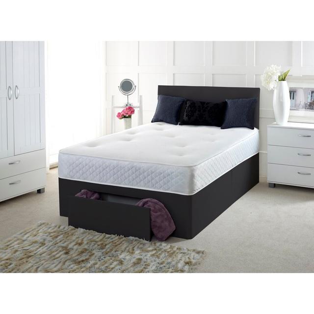 Lemelin Divan Bed 17 Stories Colour: Black, Storage Type: 2 Drawers Foot End, Size: Super King (6') on Productcaster.