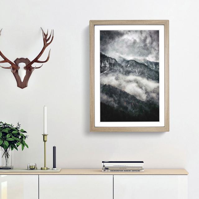 Mountain Peak View in Italy - Picture Frame Painting Print East Urban Home Size: 33cm H x 24cm W x 2cm D, Frame Option: Oak Framed on Productcaster.