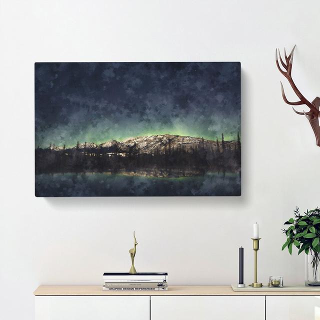 Northern Lights Over In Canada - Wrapped Canvas Painting East Urban Home Size: 35cm H x 50cm W x 3cm D on Productcaster.