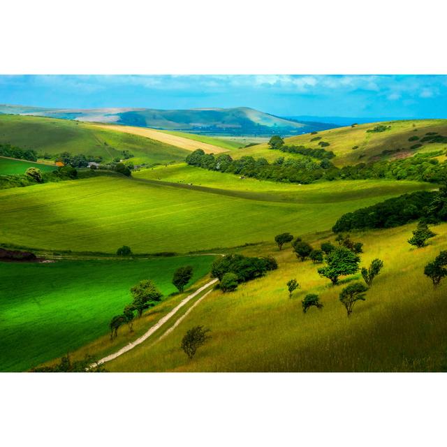 Barlo Rolling Countryside In England - Wrapped Canvas Photograph Alpen Home Size: 30cm H x 46cm W x 3.8cm D on Productcaster.