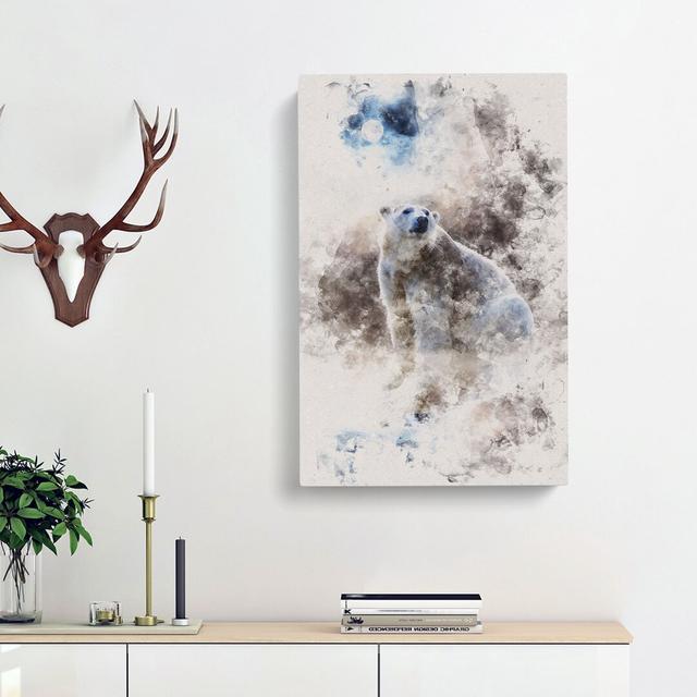 Polar Bear - Wrapped Canvas Painting East Urban Home Size: 76cm H x 50cm W x 3cm D on Productcaster.