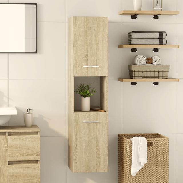 Humayd Linen Cabinet Latitude Run Finish: Sonoma Oak on Productcaster.