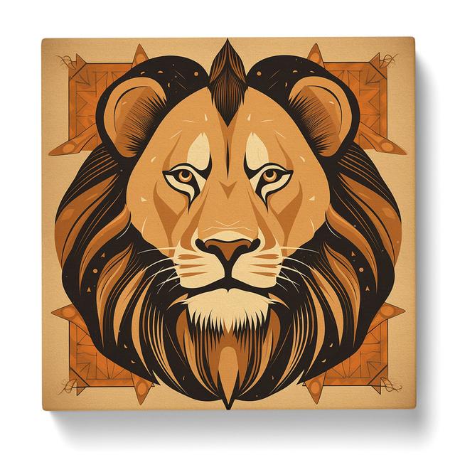 Lion Mid-Century - Print Latitude Vive Size: 50cm H x 50cm W x 3cm D on Productcaster.