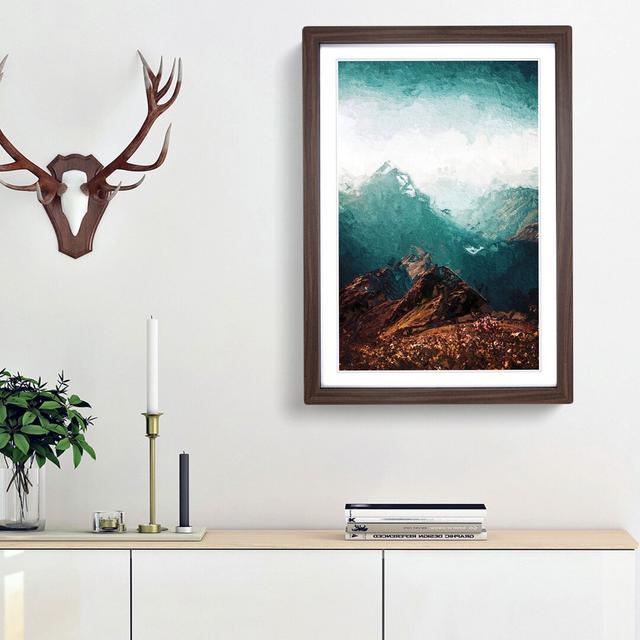 Mountains in Weissbad Switzerland - Picture Frame Painting Print East Urban Home Frame Option: Walnut Framed, Size: 65cm H x 48cm W x 2cm D on Productcaster.