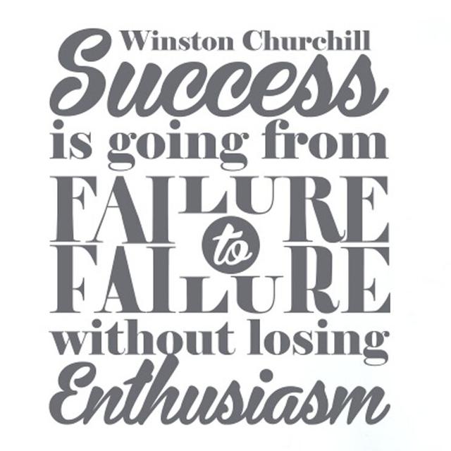 Winston Churchill Success Is Going From Failure To Failure Without Losing Enthusiasm Wall Sticker East Urban Home Size: Large, Colour: Grey on Productcaster.