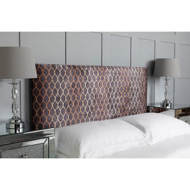 Upholstered Headboard, Argyle Marble Velvet Designer Fabric, Made In England Canora Grey Upholstery: Grey, Size: Small Single (2'6) on Productcaster.