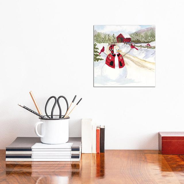 Snowman Christmas III by Tara Reed - Wrapped Canvas Painting The Seasonal Aisle Size: 66.04cm H x 66.04cm W x 3.81cm D on Productcaster.