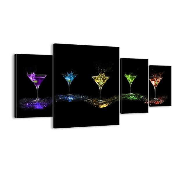 Colours of Joy in Crystal Glass - 4 Piece Unframed Photograph Print Set on Canvas Brayden Studio Size: 90cm H x 160cm W x 1.8cm D on Productcaster.