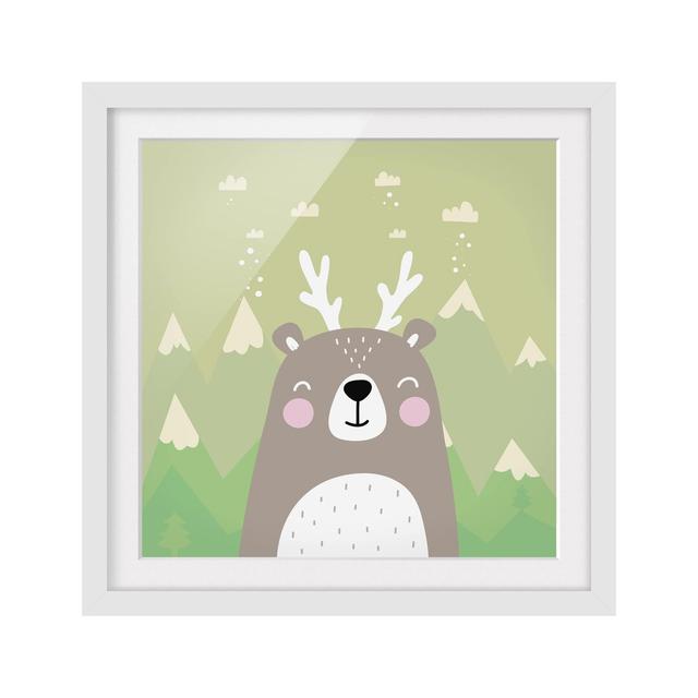 Wolpertinger Bears - Picture Frame Graphic Art Print on Paper East Urban Home Size: 70cm H x 70cm W, Frame Options: Matt white on Productcaster.