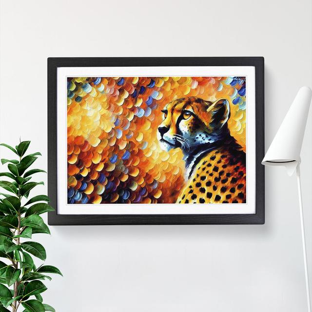 Cheetah Vol.2 Abstract - Single Picture Frame Painting Latitude Vive Size: 46cm H x 64cm W x 2cm D, Frame Colour: Black on Productcaster.