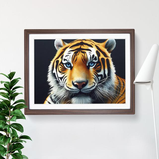 A Tiger Portrait Vol.2 - Picture Frame Graphic Art Latitude Run Size: 25cm H x 34cm W x 2cm D, Frame Option: Walnut on Productcaster.