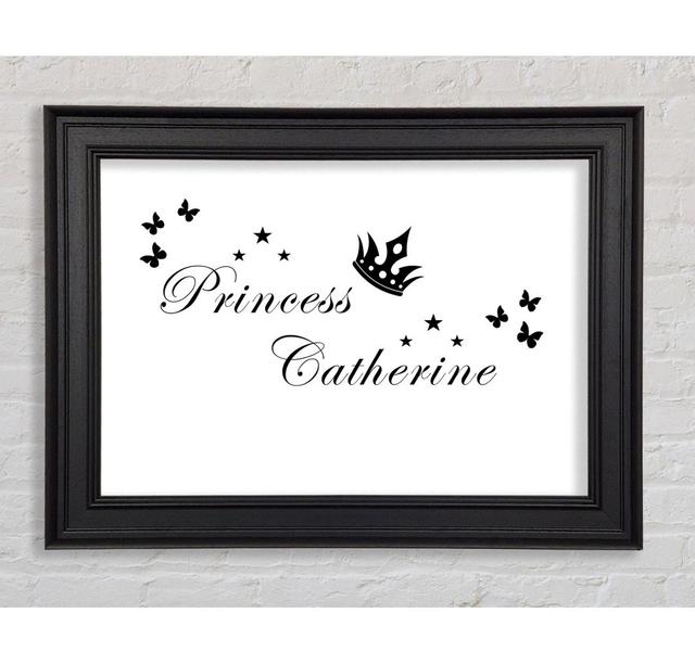 Girls Room Quote Your Own Name Princess 2 Framed Print Happy Larry Size: 84.1cm H x 142.2cm W, Colour: White on Productcaster.