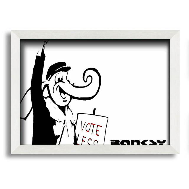 Vote Less Framed Print Wall Art Happy Larry Size: 42cm H x 59.7cm W x 1.5cm D, Format: Black Framed Paper on Productcaster.