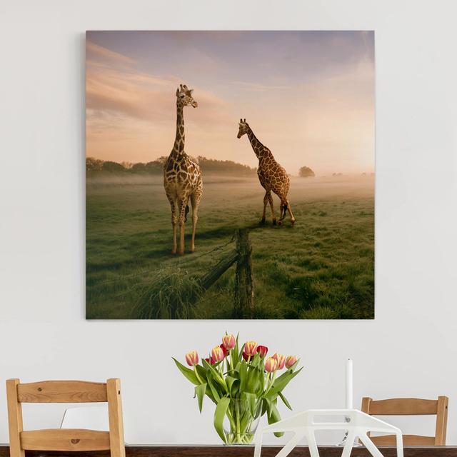 Leinwandbild Surreale Giraffen East Urban Home Größe: 60 cm H x 60 cm B x 2 cm T on Productcaster.