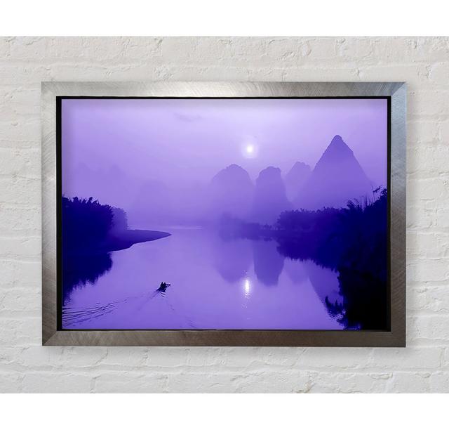 Purple Paradise Lake Framed Print Ebern Designs Size: 59.7cm H x 84.1cm W x 3.4cm D, Colour: Purple, Format: Black Framed Paper on Productcaster.