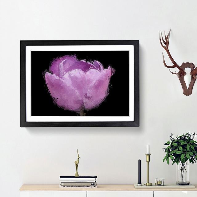 Lilac Pink Tulip Flower in Abstract - Picture Frame Graphic Art Print on MDF East Urban Home Frame Option: Black Framed, Size: 48cm H x 65cm W x 2cm D on Productcaster.