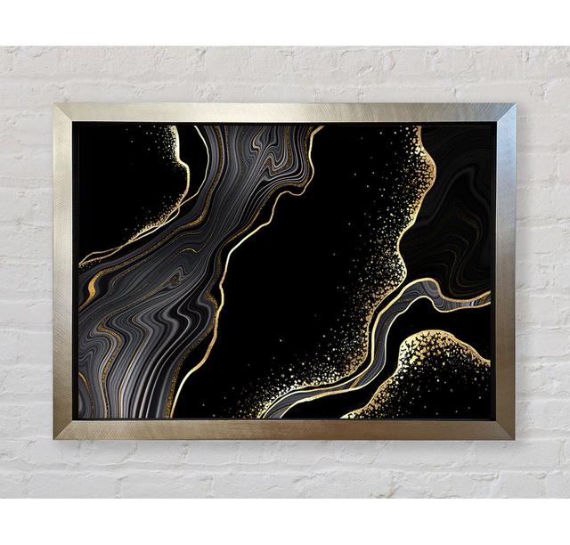 Black And Gold Flakes - Single Picture Frame Art Prints Canora Grey Size: 59.7cm H x 84.1cm W on Productcaster.