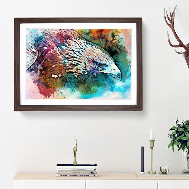 Eagle - Picture Frame Painting Print East Urban Home Size: 48cm H x 65cm W x 2cm D, Frame Option: Walnut Framed on Productcaster.