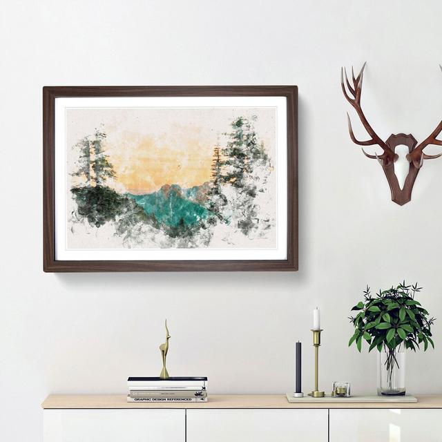 Mount Rainer in Washington - Picture Frame Graphic Art Print East Urban Home Size: 62cm H x 87cm W x 2cm D, Frame Option: Walnut Framed on Productcaster.