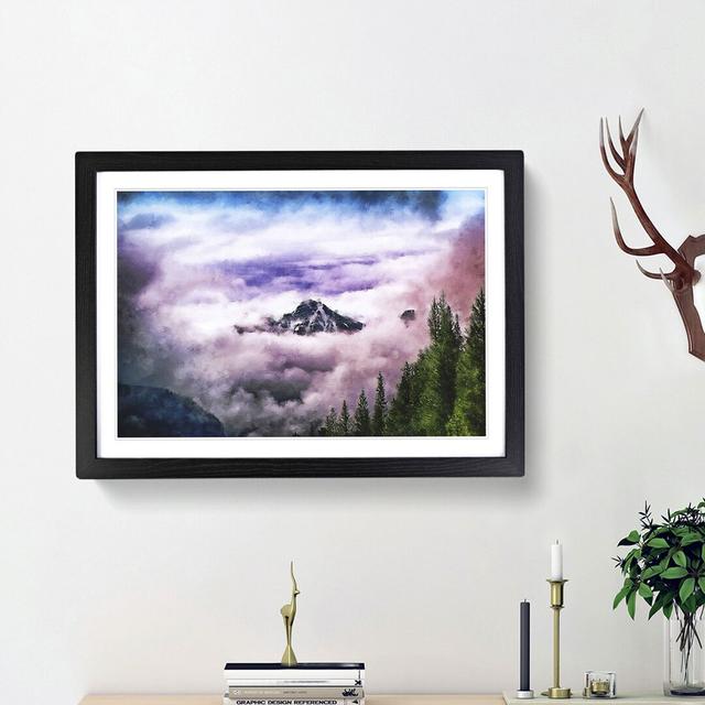 Mountain Peak in Alberta Canada - Picture Frame Painting Print East Urban Home Size: 24cm H x 33cm W x 2cm D, Frame Option: Black Framed on Productcaster.