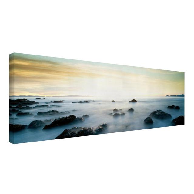 Sunset Over the Ocean - Wrapped Canvas Graphic Art Print East Urban Home Size: 180cm L x 60cm W on Productcaster.